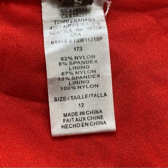 TOMMY BAHAMA SWIM SUIT V FRONT BANDEAU VALENCIA ORANGE - Picture 11 of 12